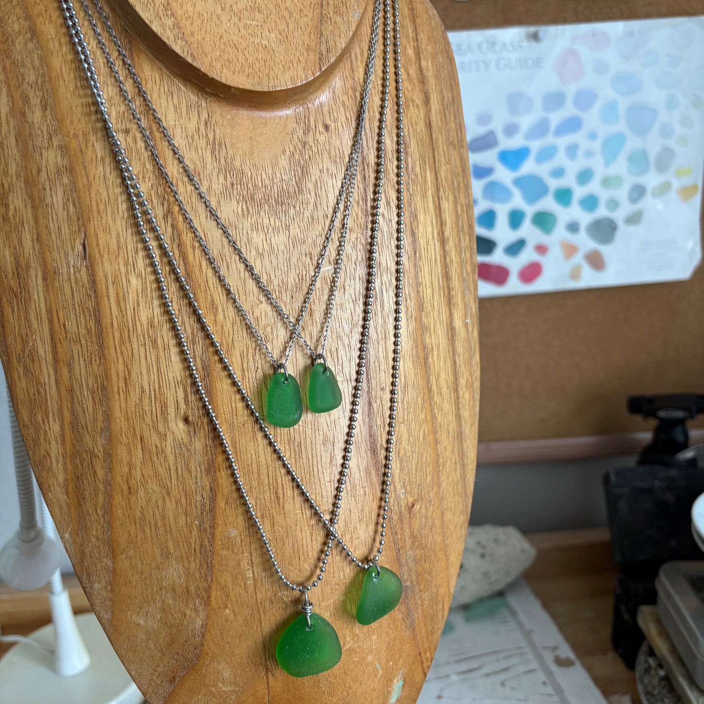 Green Sea Glass Pendant | Growth | Harmony | Renewal