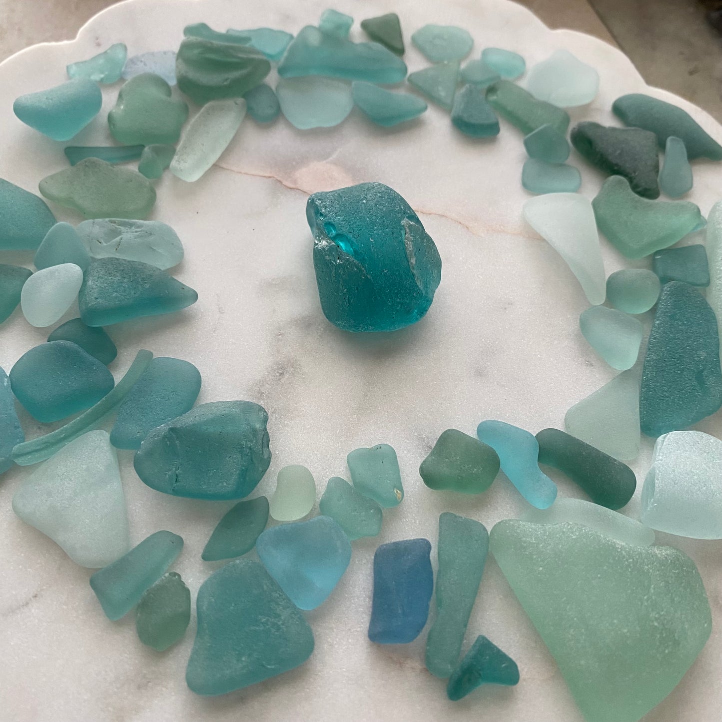 Teal Tide – Rare Organically Shaped Sea Glass Anchor Necklace