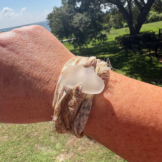 Silk Sari Sea Glass Wrap | Genuine Sea Glass