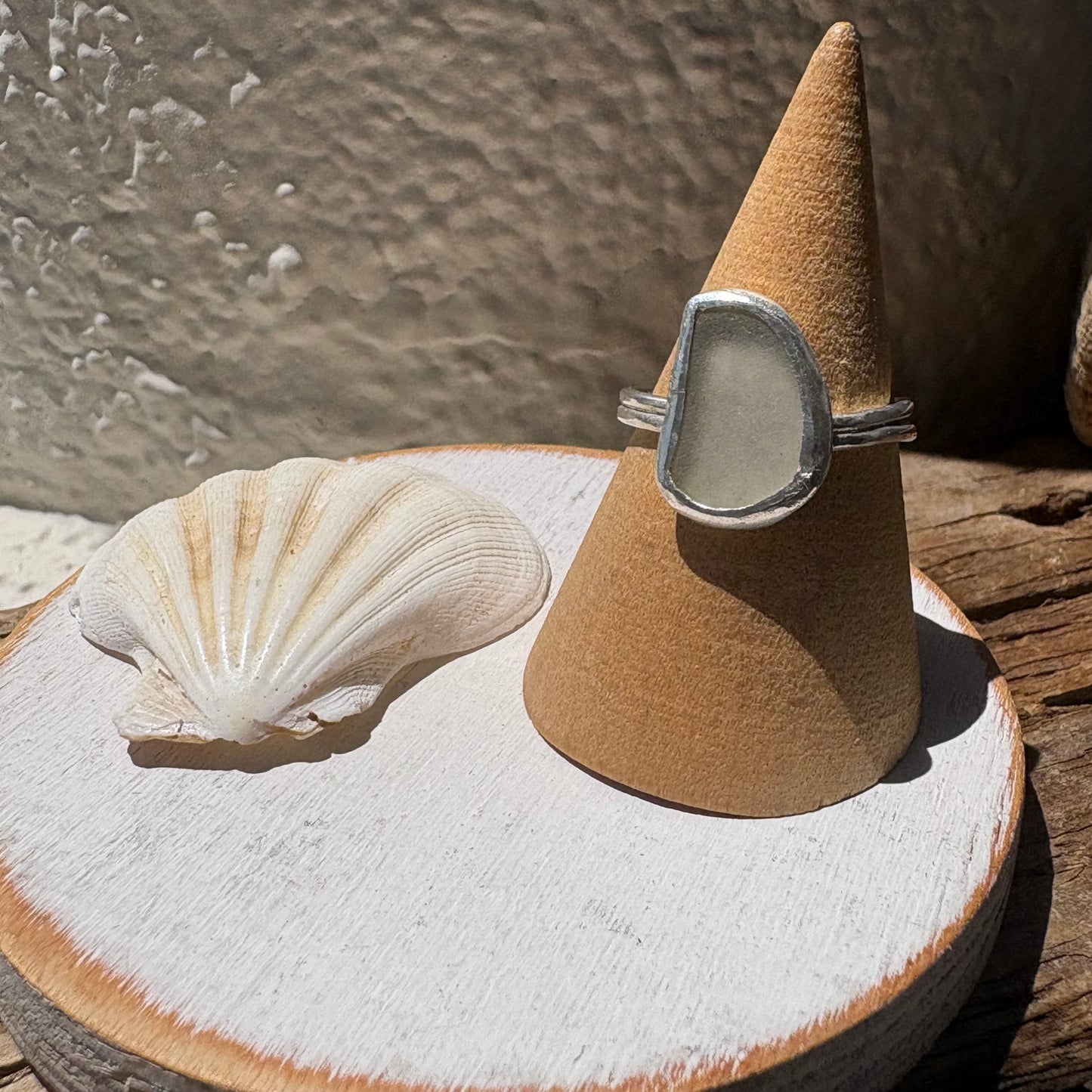 Sea Mist Sea Glass Ring| Size 9