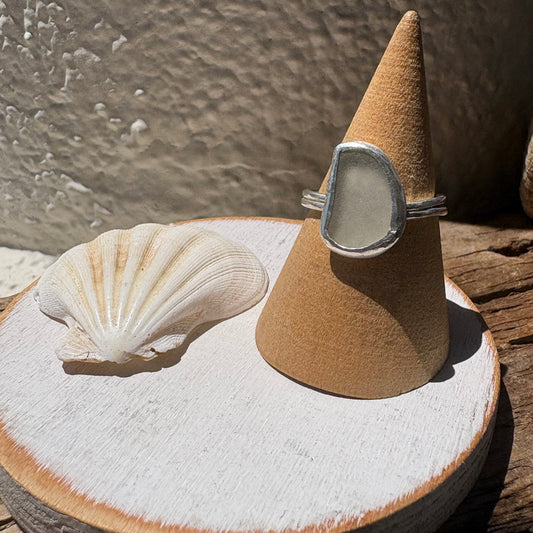 Sea Mist Sea Glass Ring| Size 9