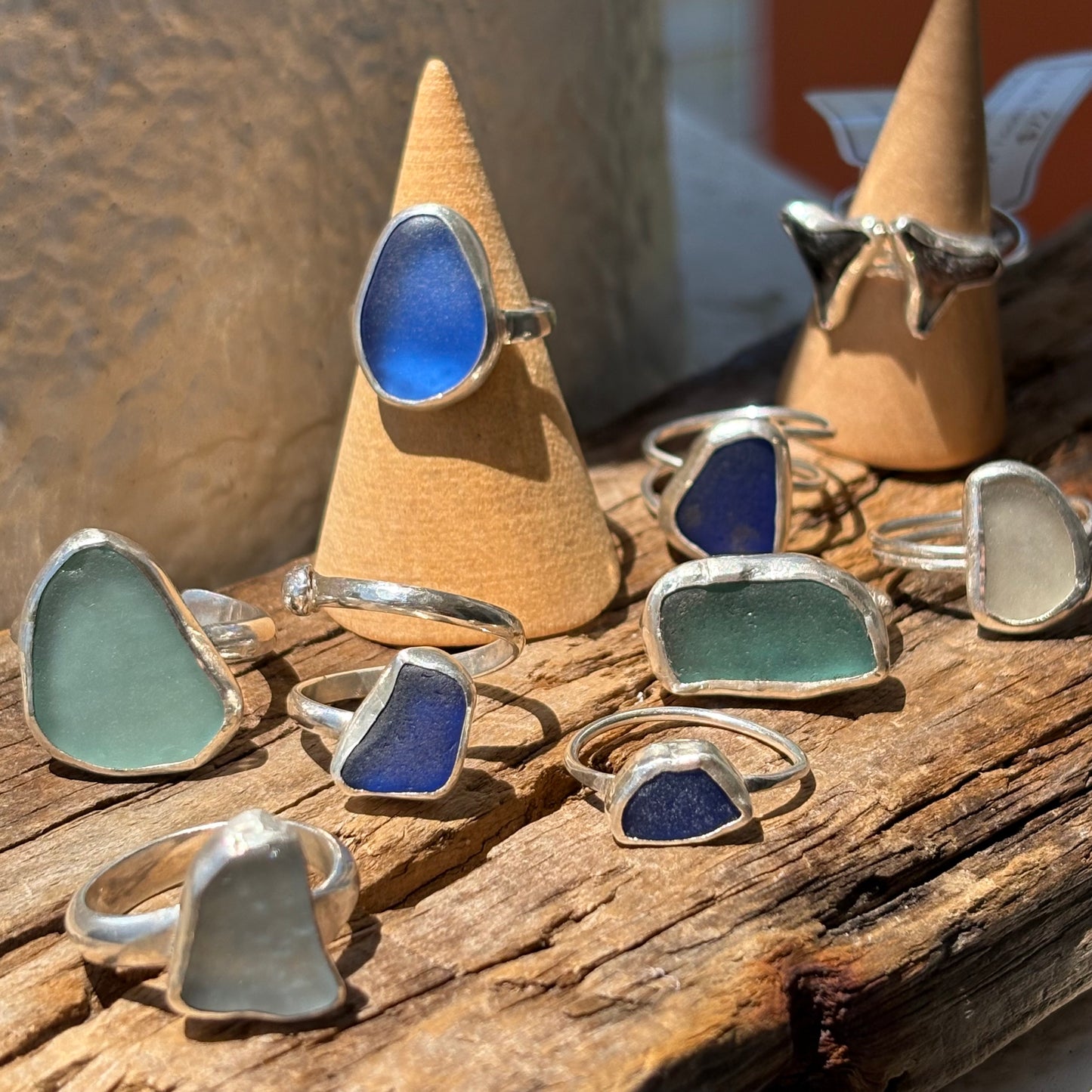 Ocean Horizon Sea Glass Ring | Ocean Blue Sea Glass | Size 9