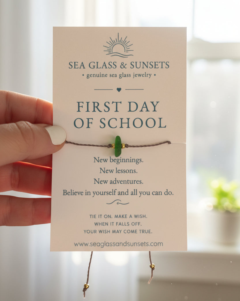 waxed cord first day of school wish bracelet