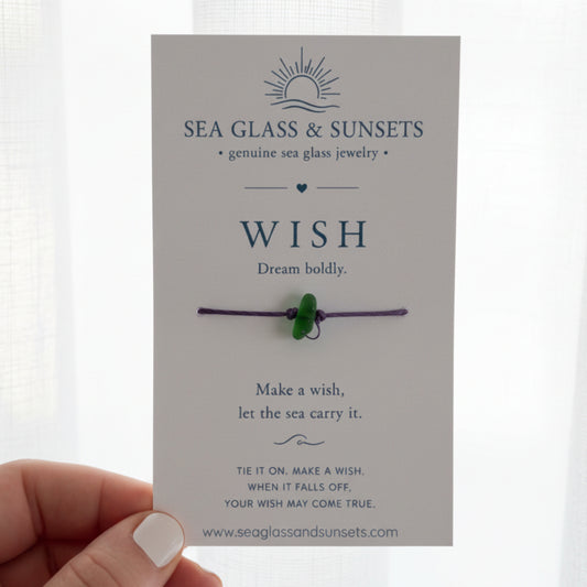 Wish, Dream Boldly sea glass wish bracelet
