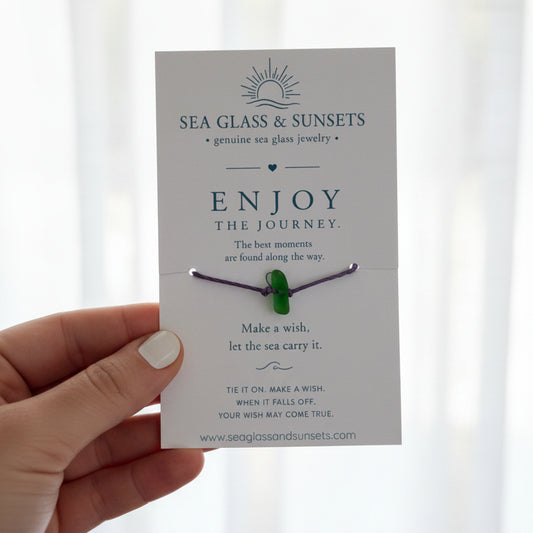 enjoy the journey sea glass wish bracelet
