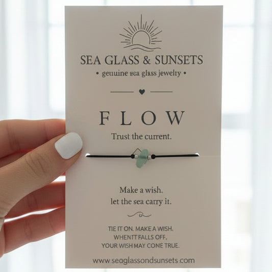 Flow sea glass wish bracelet
