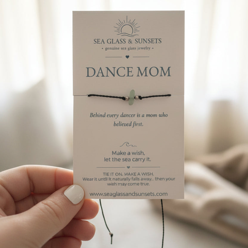 Dance Mom sea glass wish bracelet