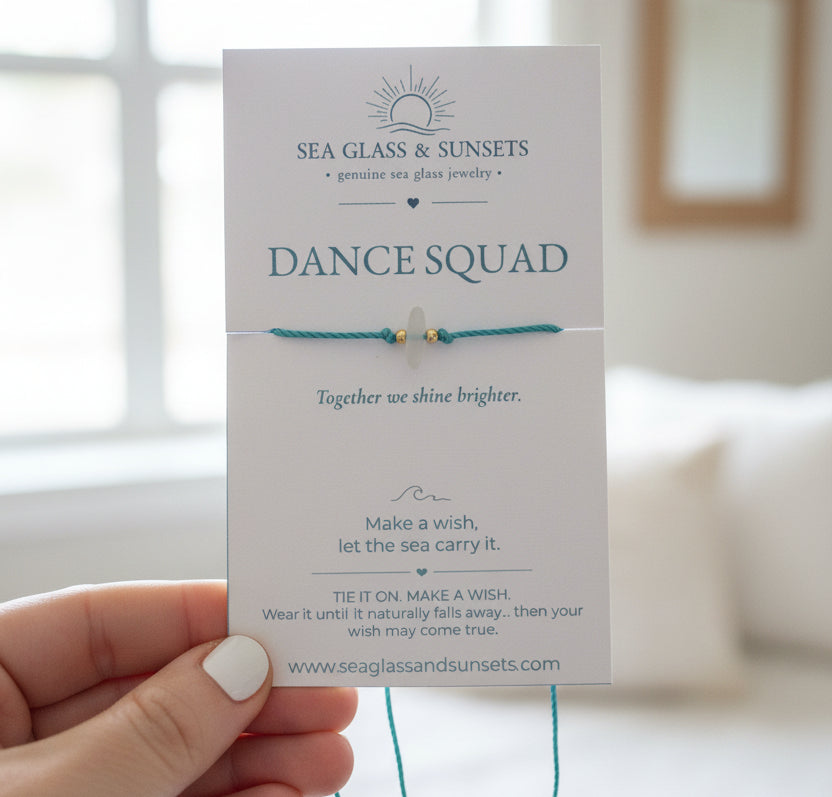 Dance Squad sea glass wish bracelet