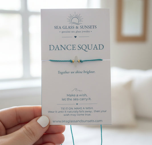 Dance Squad sea glass wish bracelet