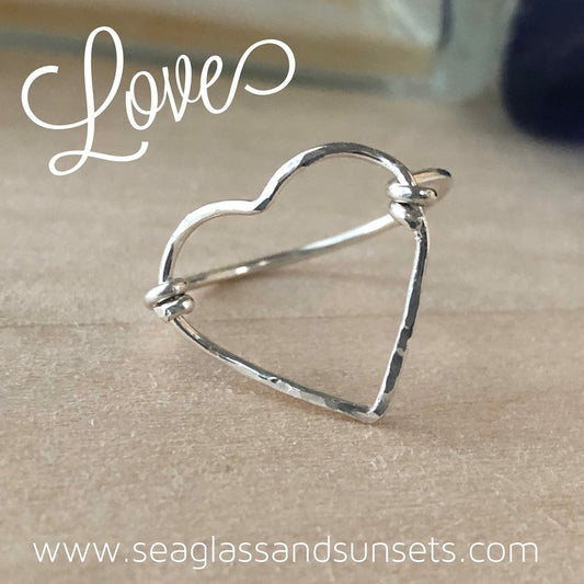 Open Heart Ring | Sterling Silver or Gold Filled