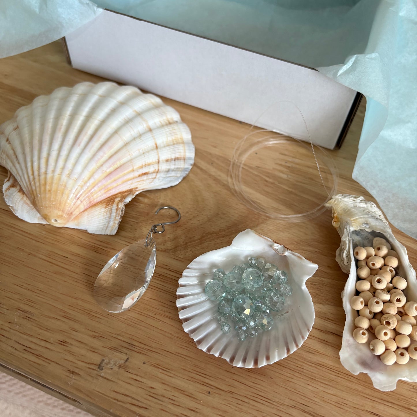 Mermaid Maker Kit: Scallop Shell & Crystal Suncatcher DIY Kit