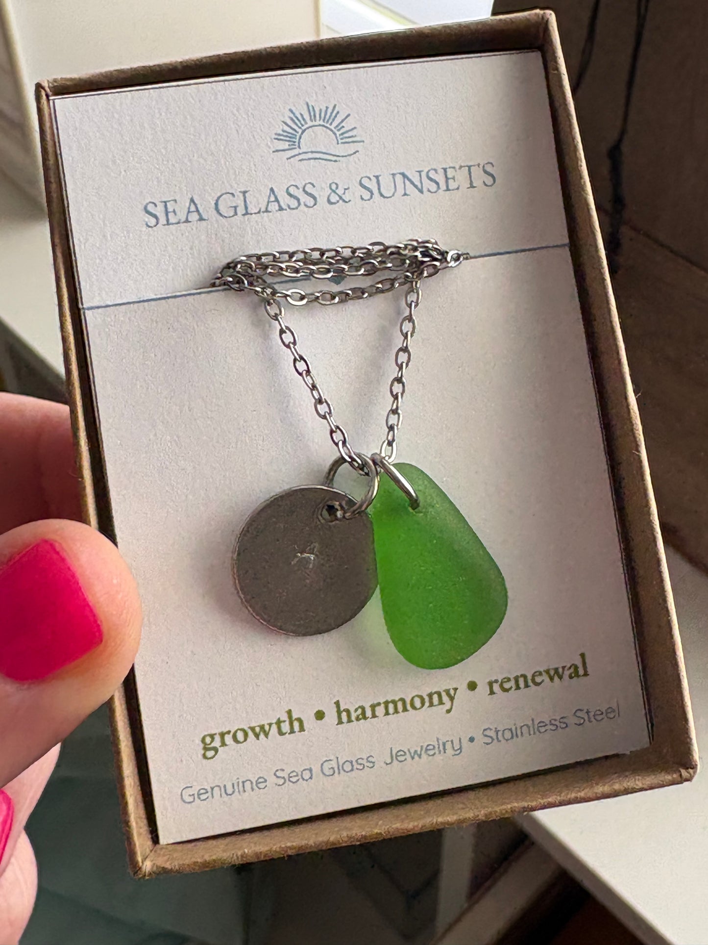 Clear Sea Glass Pendant | Clarity | Purity | New Beginnings* Free Initial Charm with Purchase)
