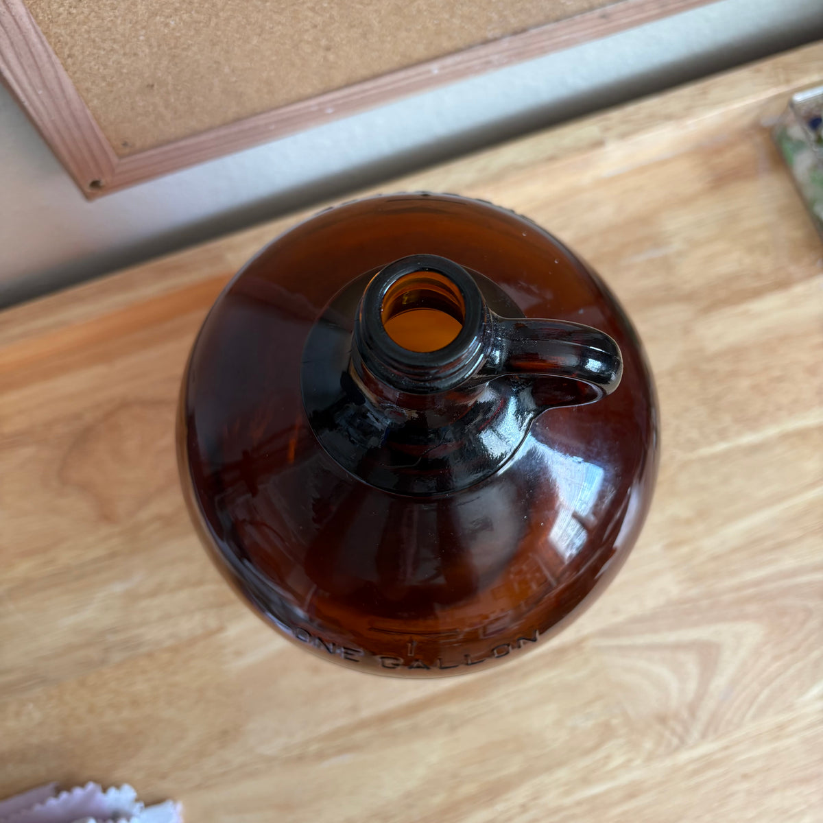 Vintage Amber One-Gallon Glass Jug