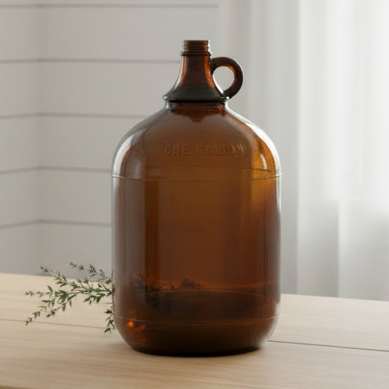 Vintage Amber One-Gallon Glass Jug