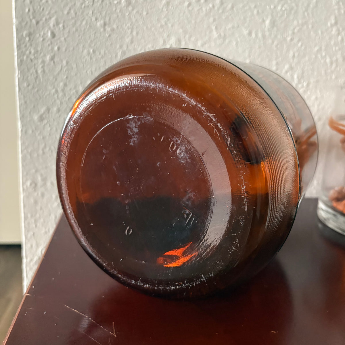Vintage Amber One-Gallon Glass Jug
