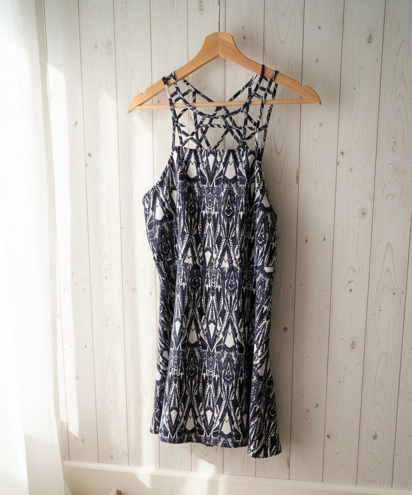 American Eagle Geometric Strappy Caged Back Dress Size 6