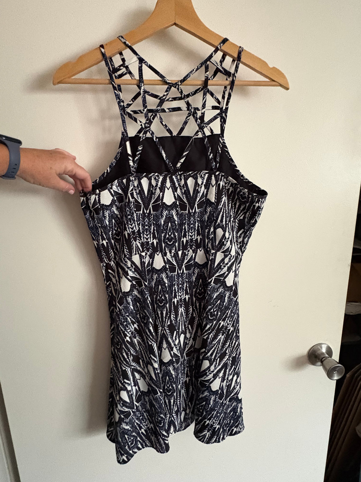 American Eagle Geometric Strappy Caged Back Dress Size 6