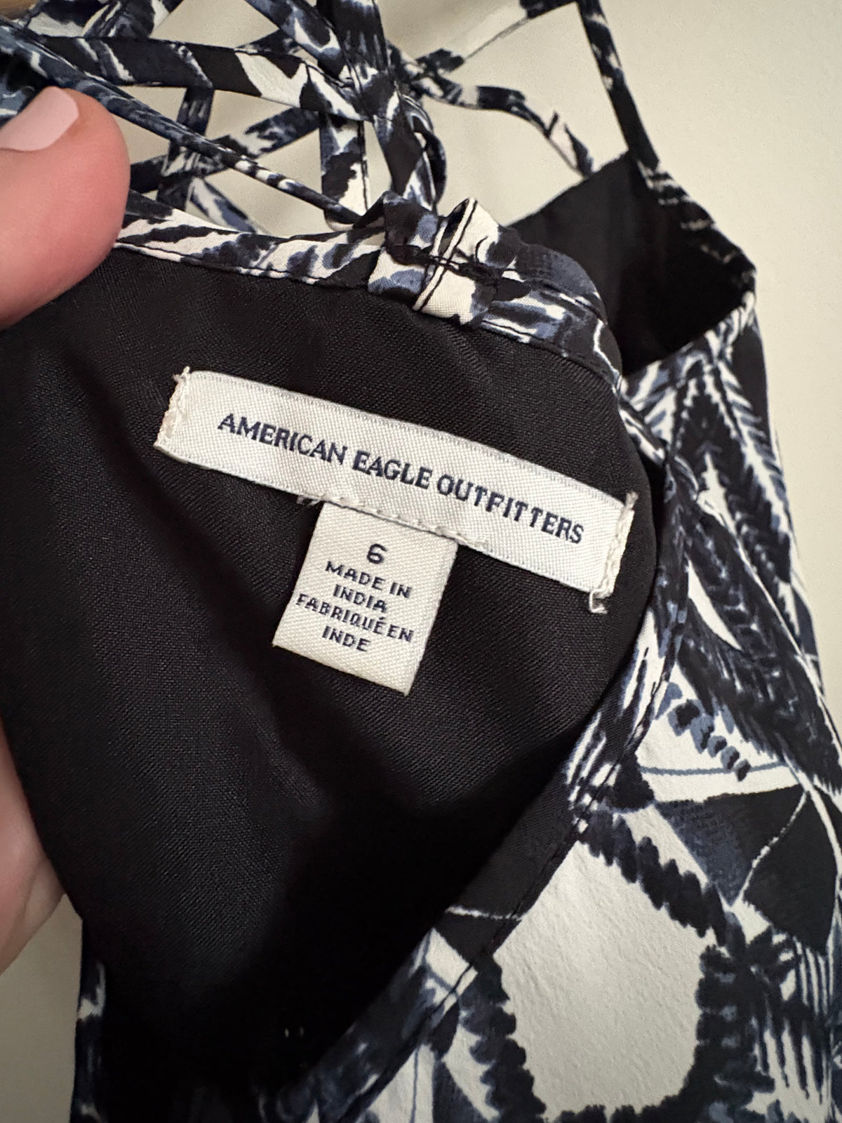 American Eagle Geometric Strappy Caged Back Dress Size 6