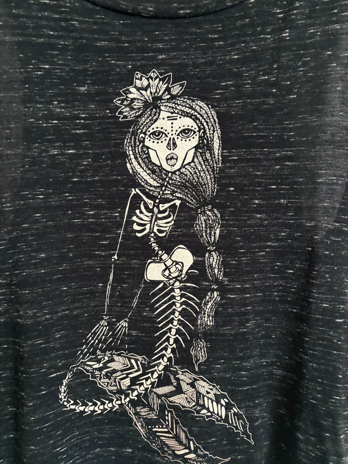 MIGDALIA Skeleton Mermaid Graphic Muscle Tank Black Size M