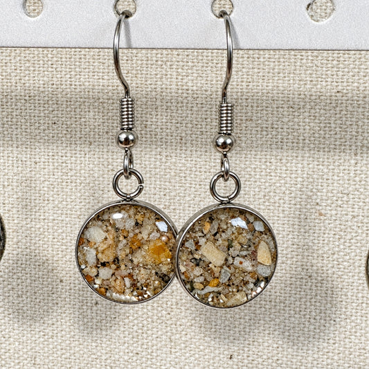 Florida Gulf Coast Sand & Crushed Shell Drop Earrings – Stainless Steel