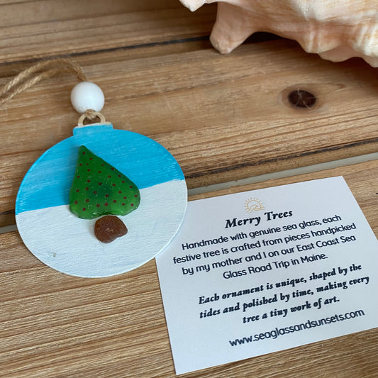 sea glass christmas tree ornament