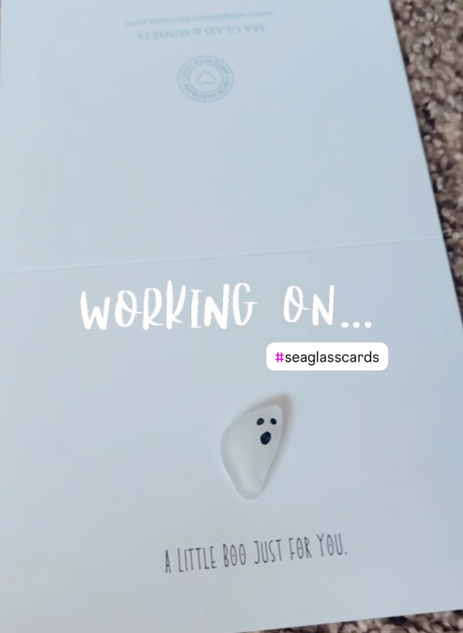 You're BOO-tiful Sea Glass Ghost Greeting Card