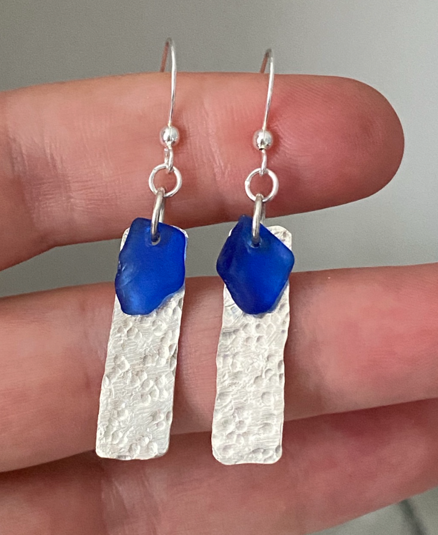 Sea glass earrings | Sterling Silver