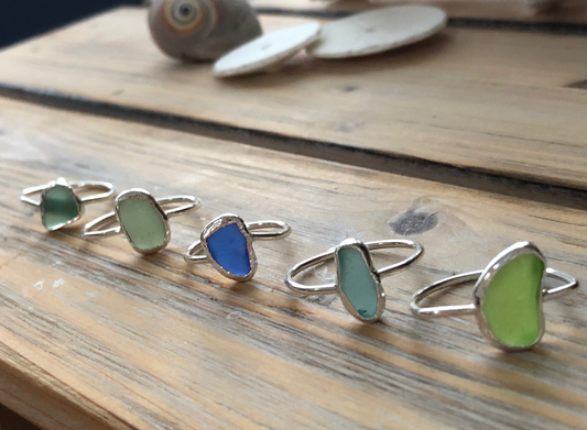 Mini bezel set rings