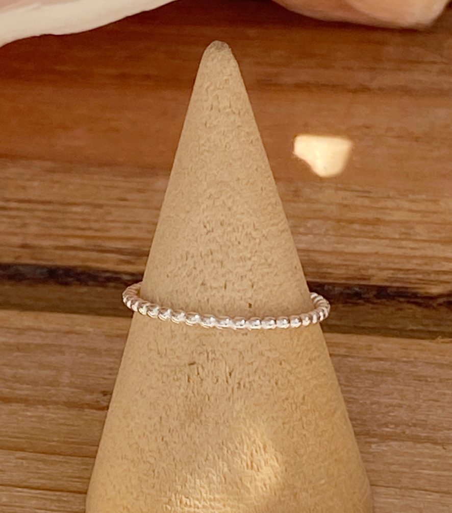 Sterling Silver Simple Beaded Ring