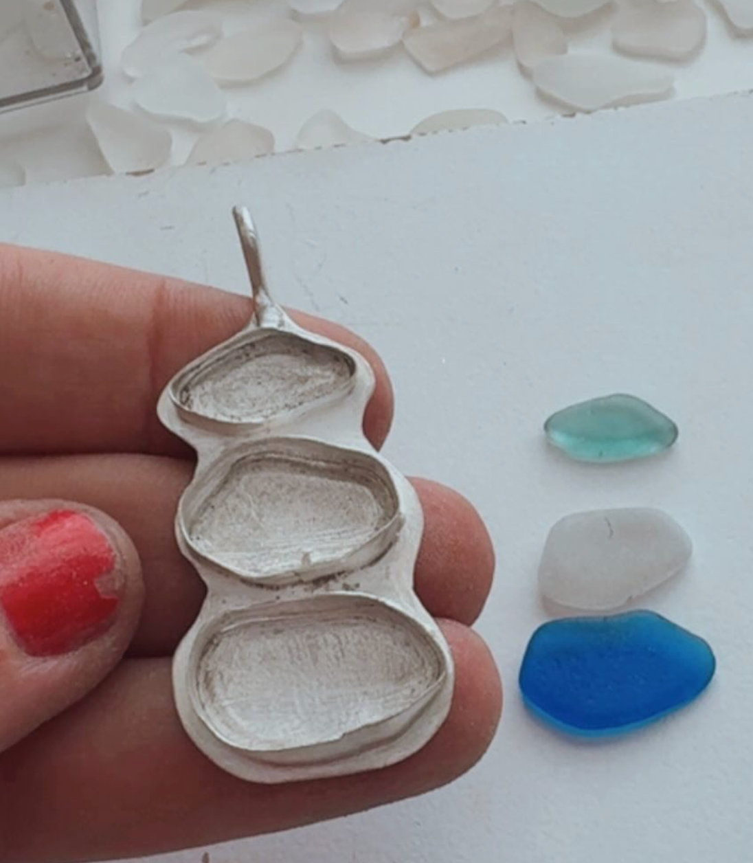 The Horizon Road Trip Necklace: Rare Cobalt & Teal Sea Glass Statement Pendant in .925 Sterling Silver