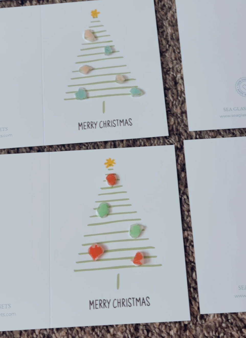 Sea Glass Christmas Tree Greeting Card