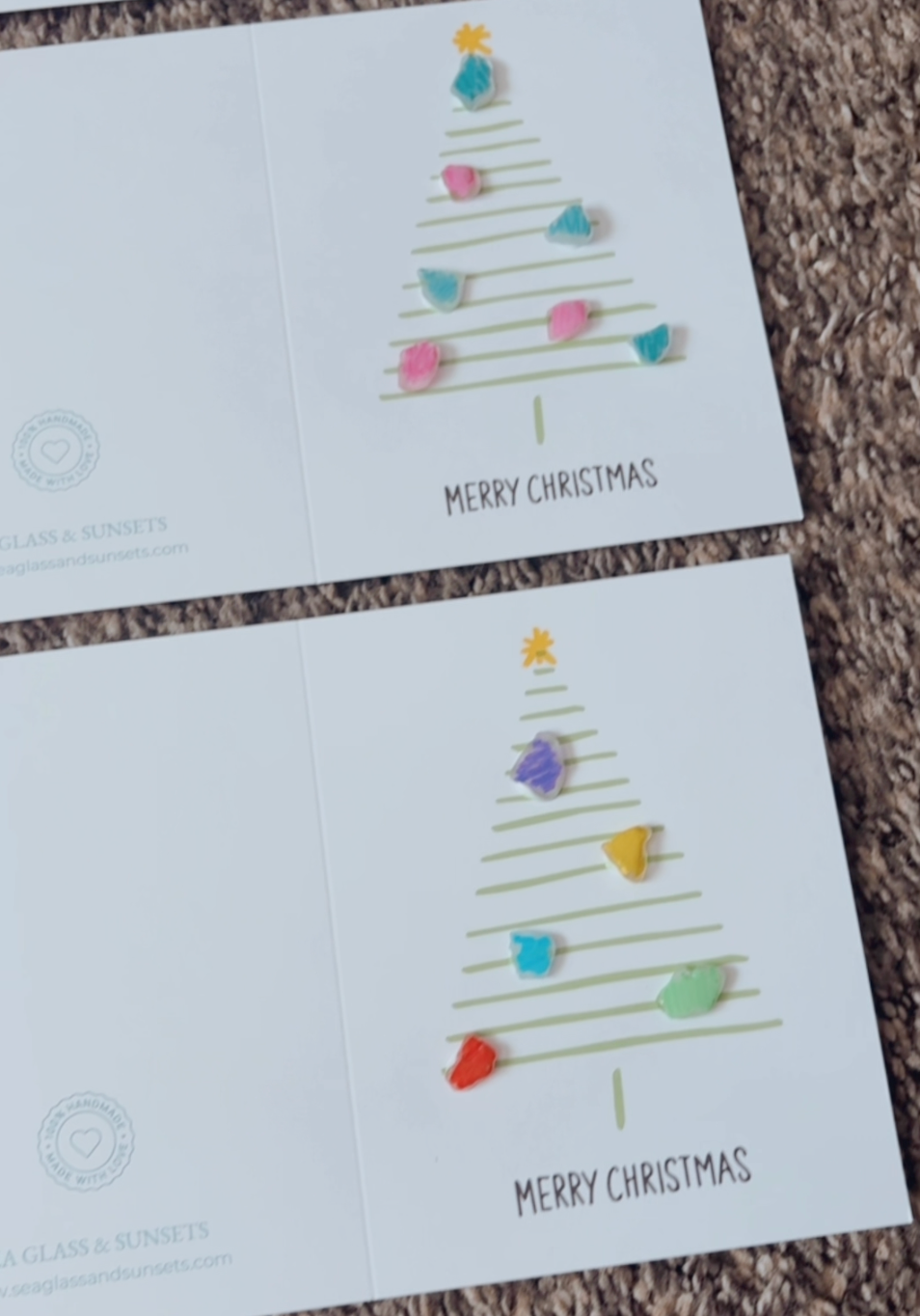 Sea Glass Christmas Tree Greeting Card