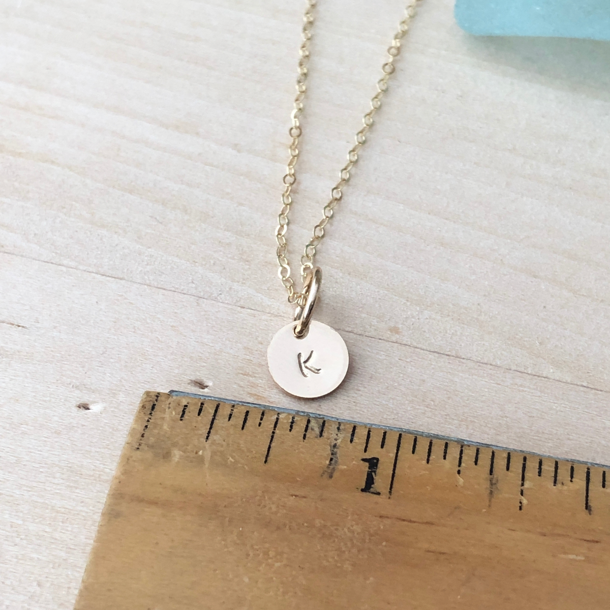 Personalized Sea Glass Initial Necklace | Sterling Silver or 14/20 Gold-Filled