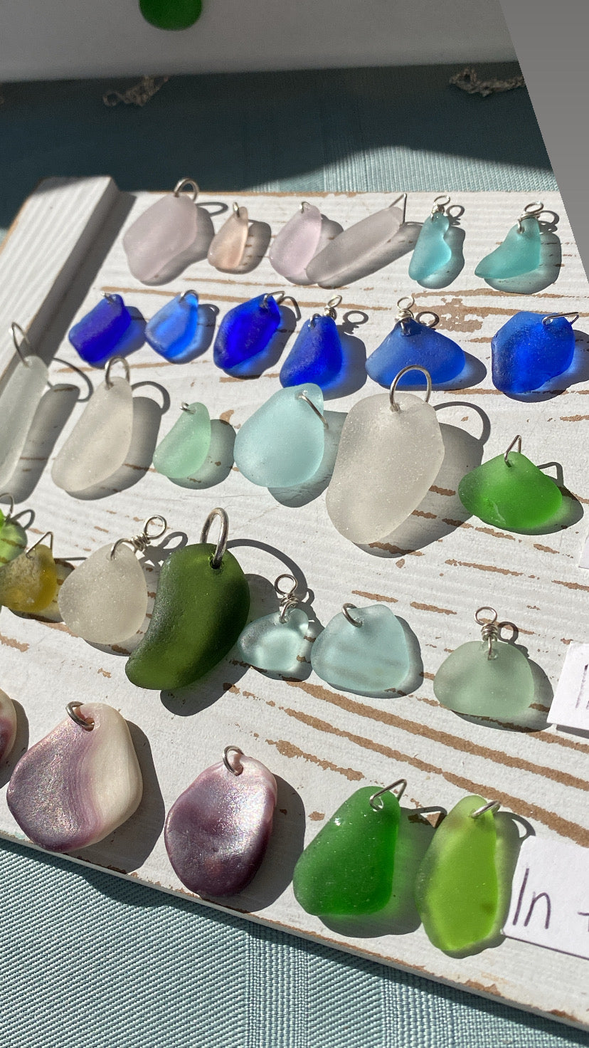 Light Green Sea Foam Sea Glass Necklace