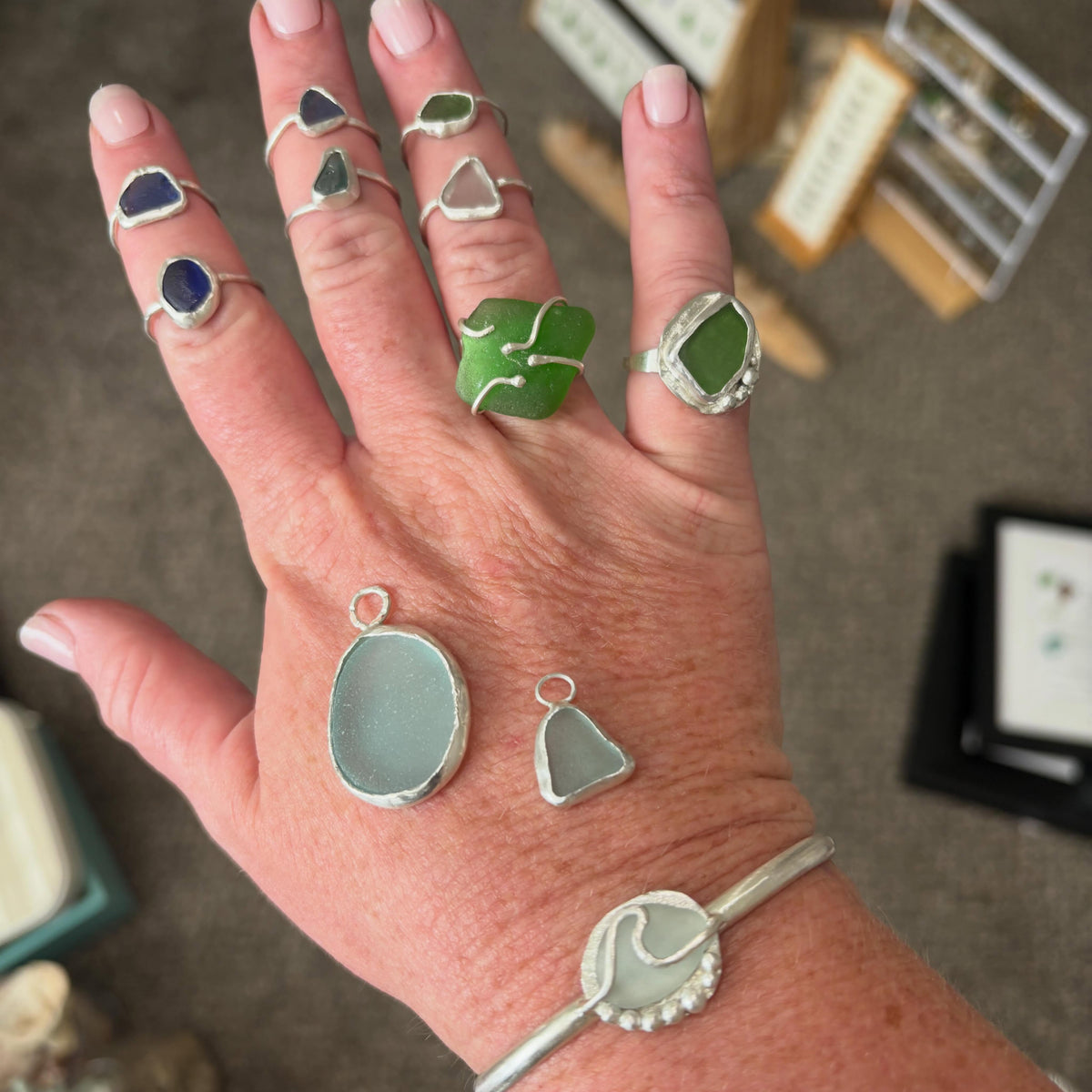 Sky Blue Sea Glass Pendant Necklace