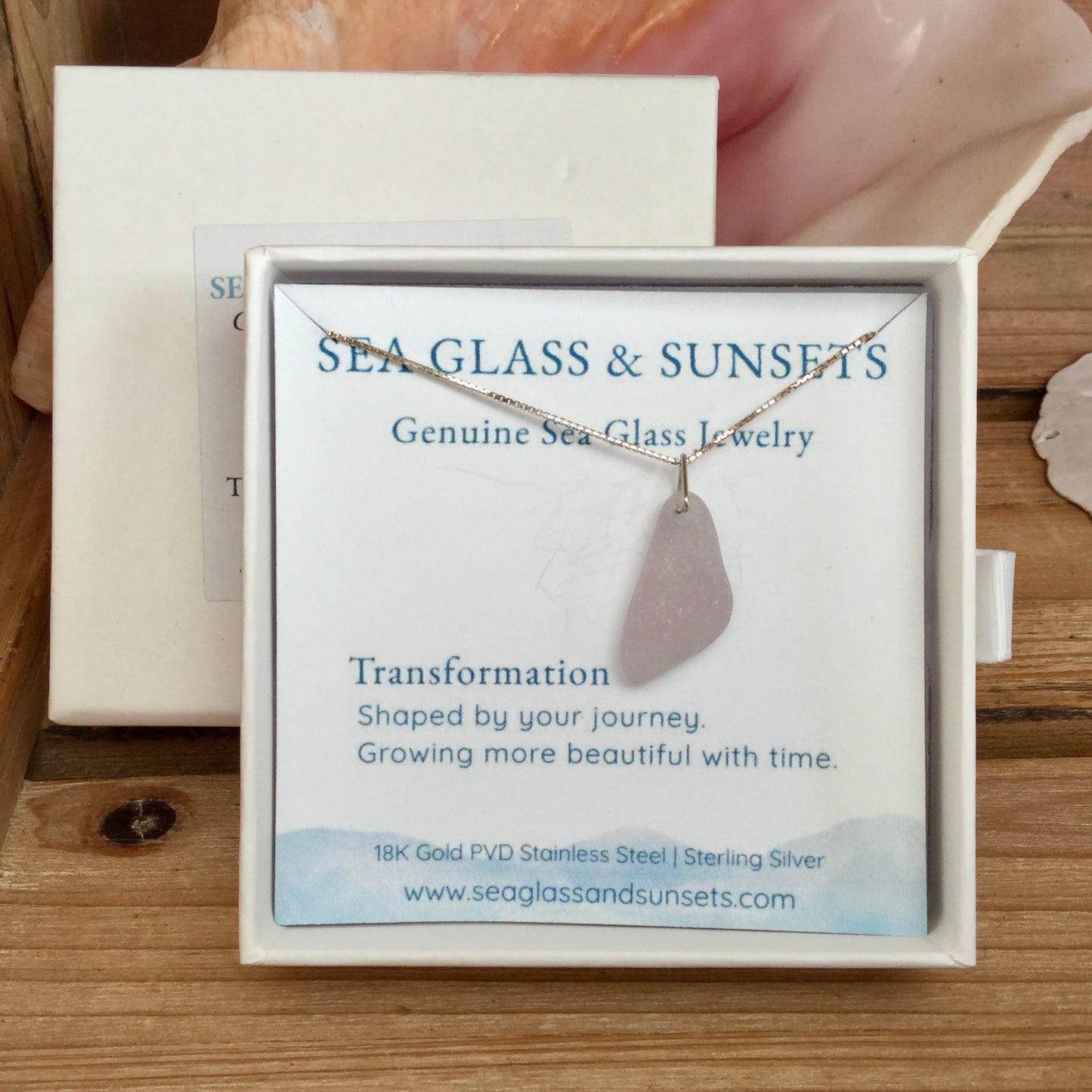 light purple sea glass necklace