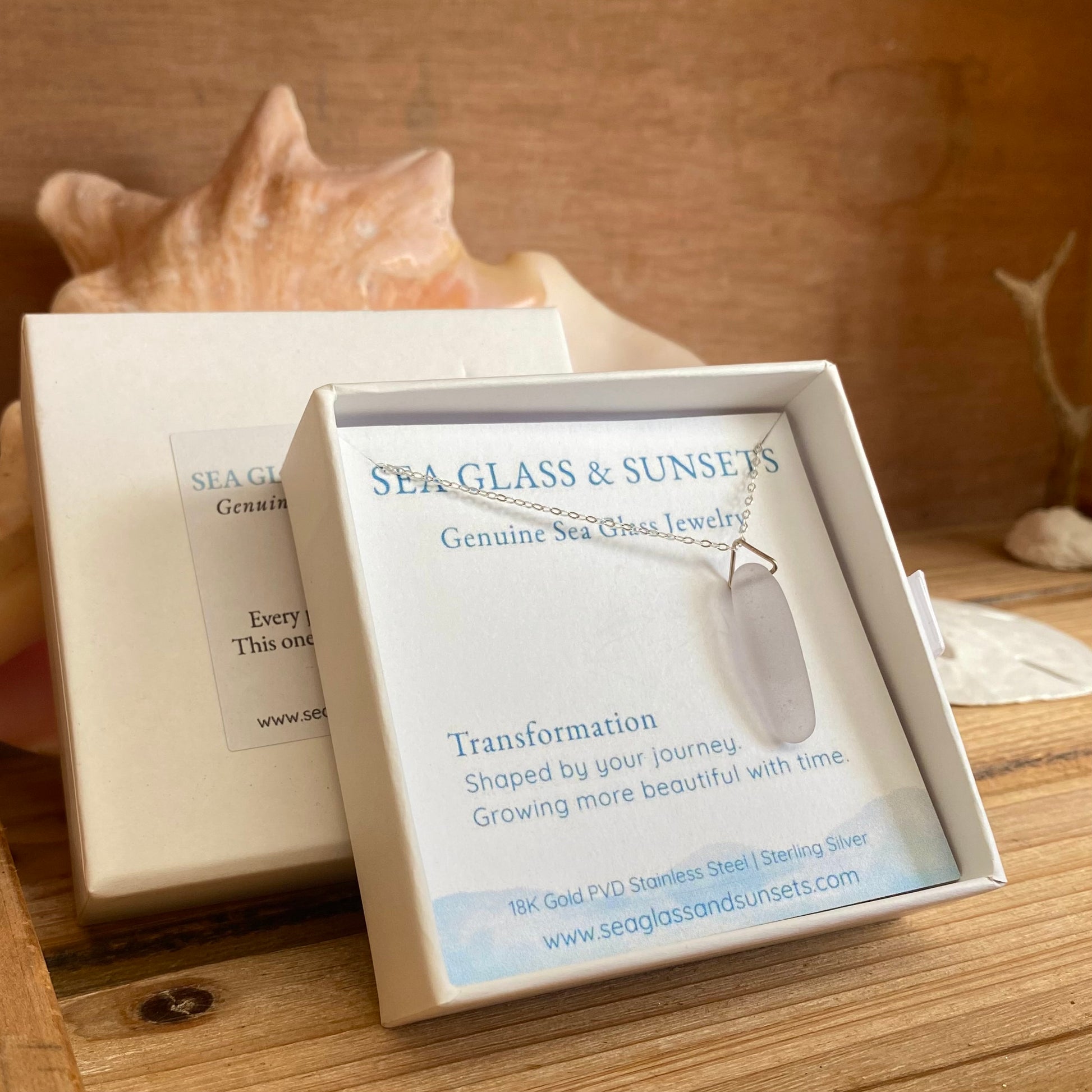 long light purple sea glass necklace