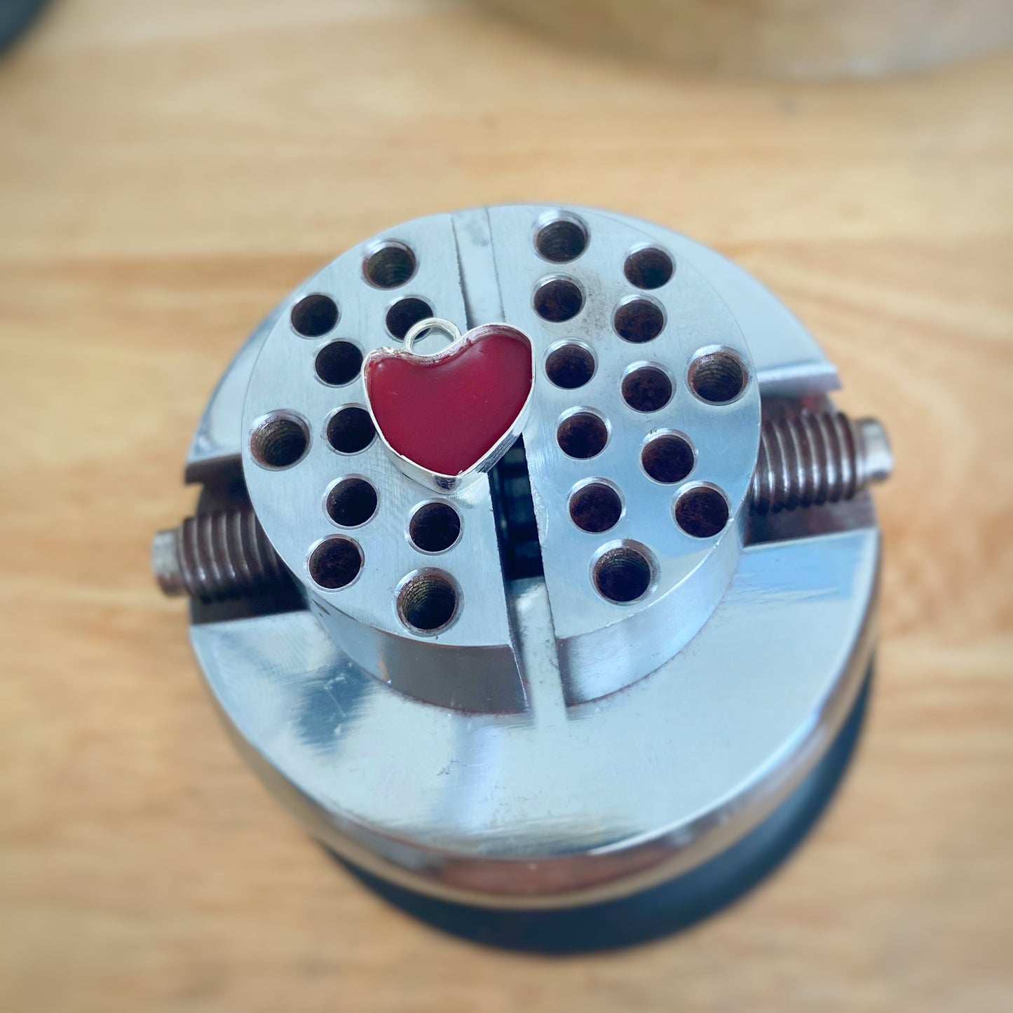 metalsmith sterling silver red heart