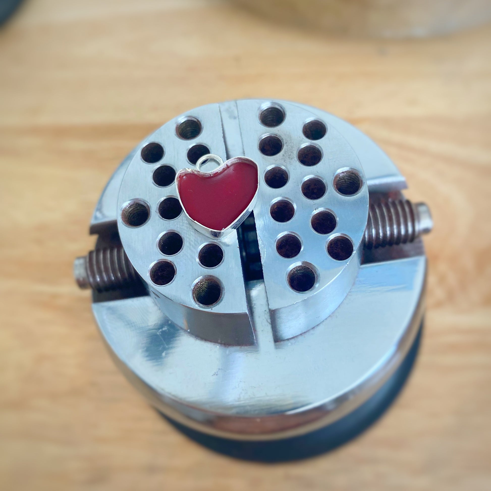 metalsmith sterling silver red heart