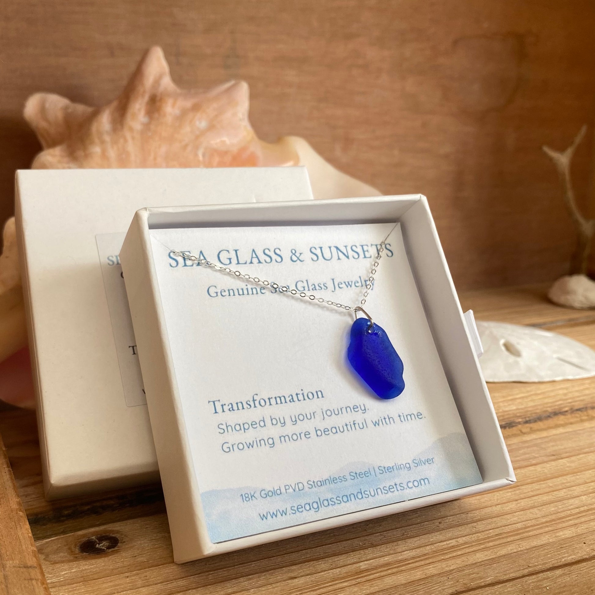 blue sea glass necklace