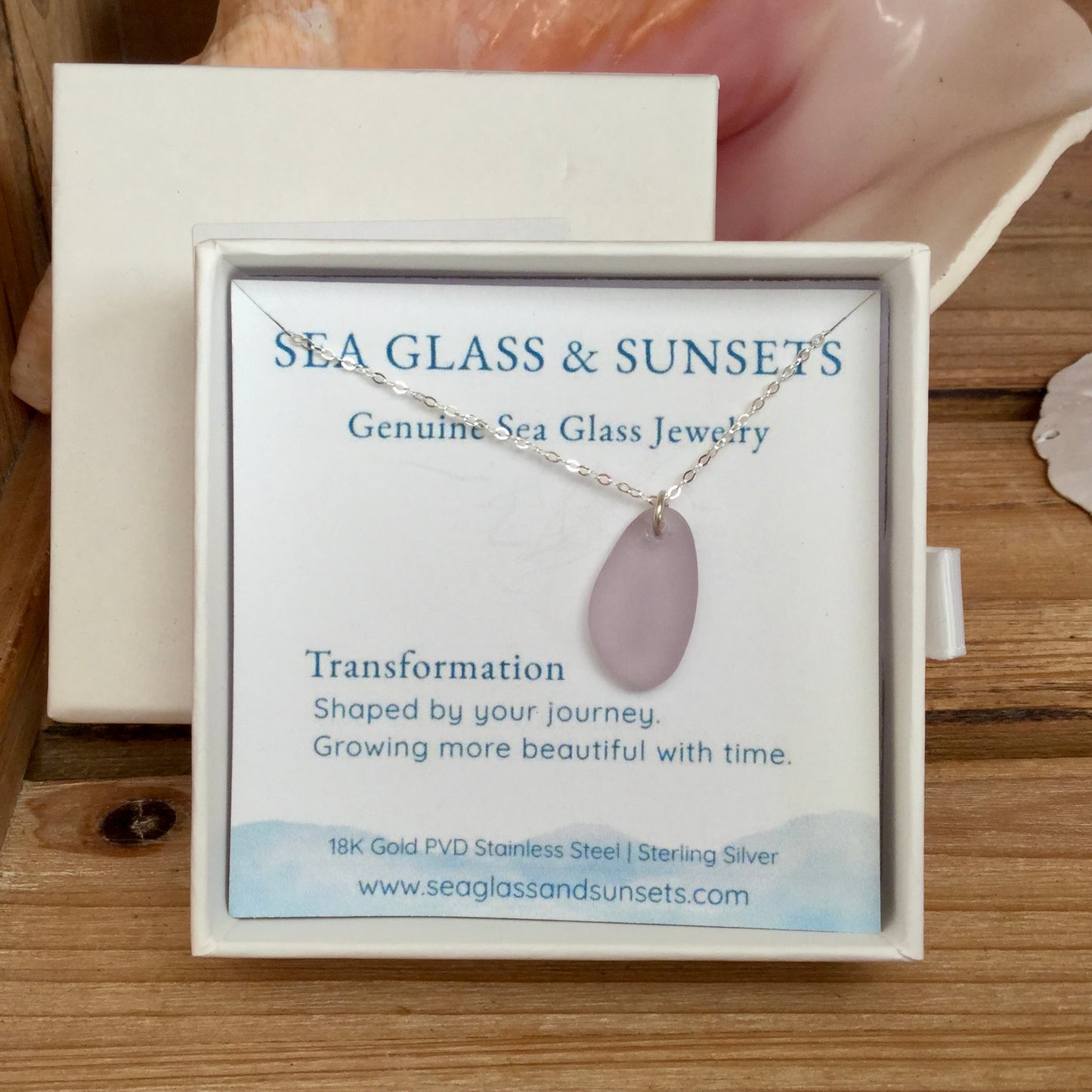 purple sea glass necklace