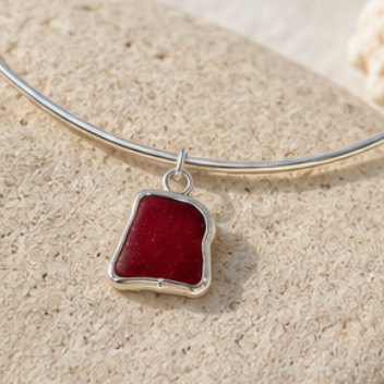 rare red sea glass collar necklace 