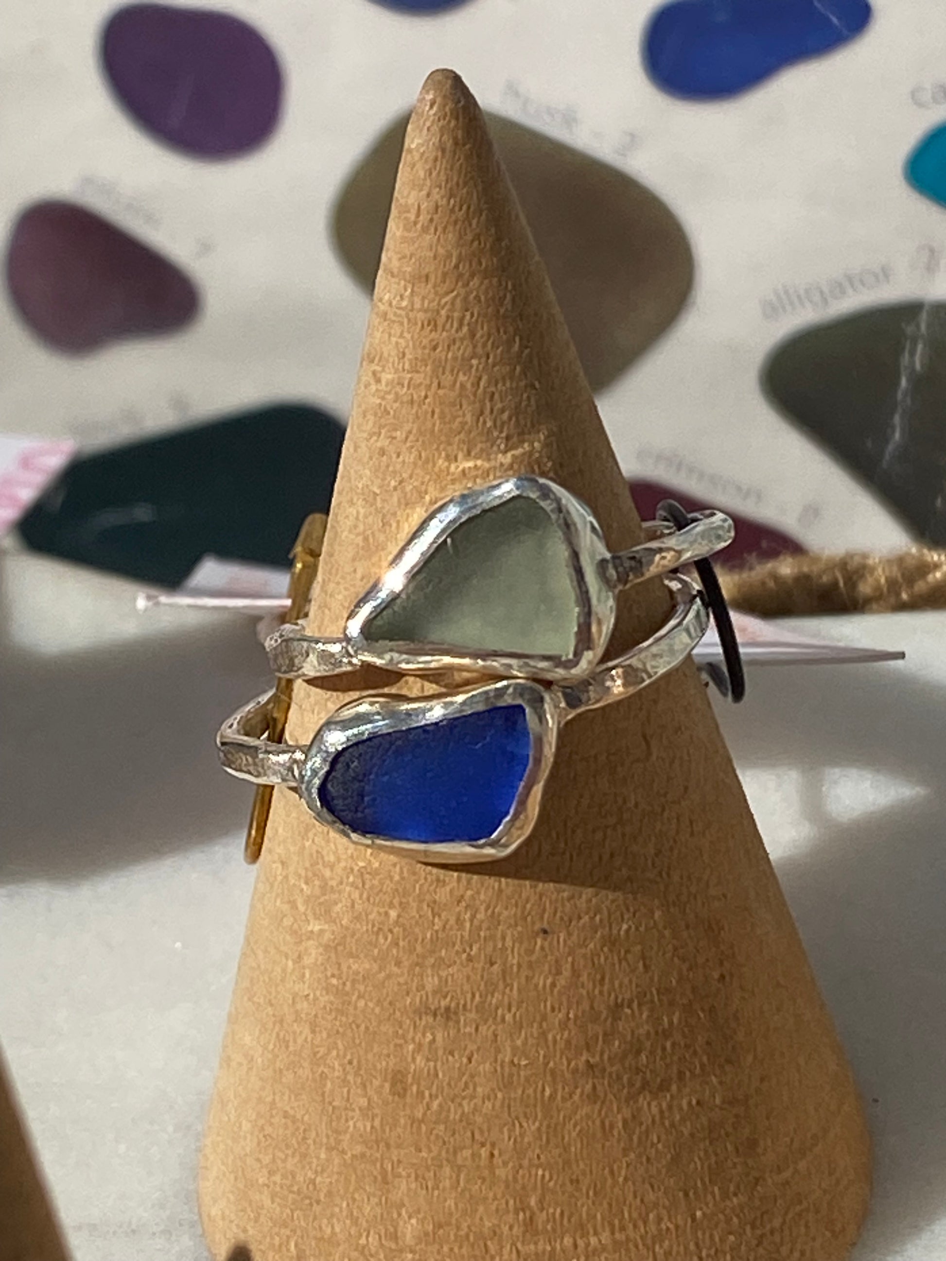simple sea glass rings