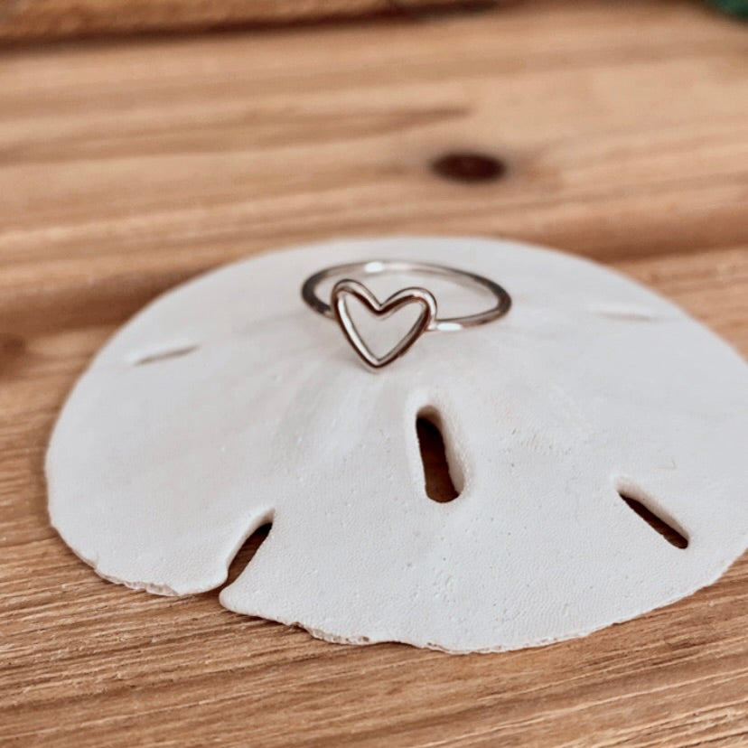 simple sterling silver heart ring