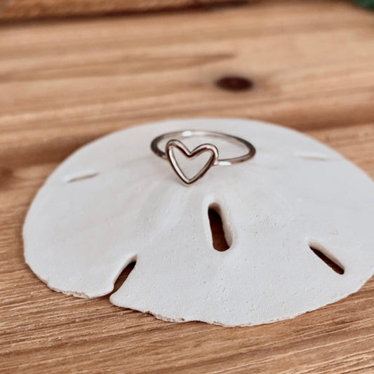 simple sterling silver heart ring