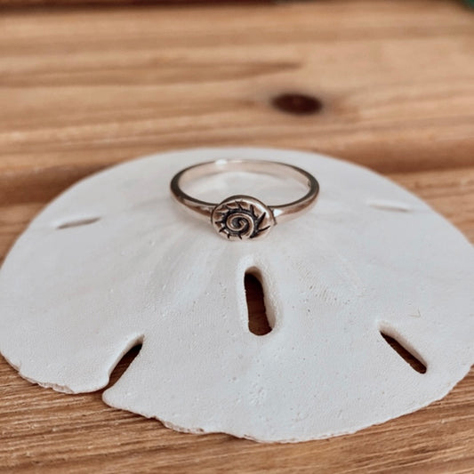 spiral shel sterling silver ring