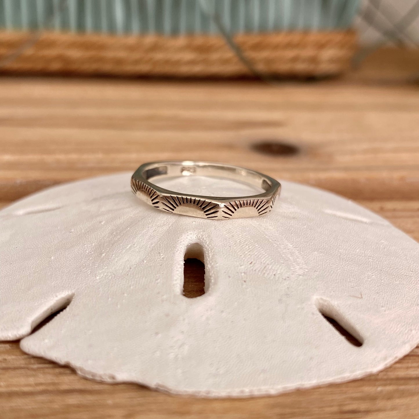 sunset sterling silver ring