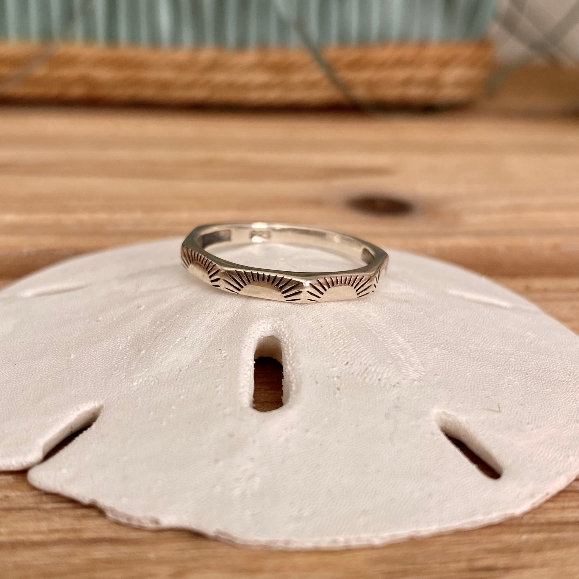 sunset sterling silver ring